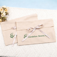 Pochette cadeau en suède microfibre douce avec logo personnalisé, fermeture à ruban, pour emballage de produits de beauté, spa, cosmétiques et soins de la peau