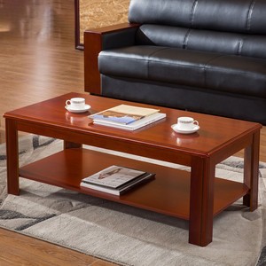 Solid Wood <b>Coffee</b> <b>Table</b> 1.2m Rectangular Reddish-brown <b>Walnut</b> Color Storage Shelf Environmentally Friendly Paint for Living Room - Product Image 1