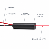 Module laser ligne rouge Zhonghe 650nm 12-24V DC, focalisation réglable 30-200mW, 12x50mm, qualité industrielle, pour vision industrielle et positionnement 1