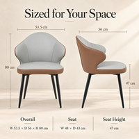 Chaise de salle à manger moderne en cuir avec dossier incurvé enveloppant pour hôtel, restaurant, bar, hauteur fixe, différentes couleurs disponibles