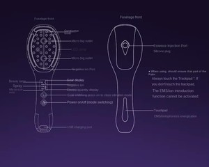 Ionic Hair Massage Brush Ultrasonic Mist Spray Purple <b>Light</b> Therapy Frizzy Hair Care Scalp Treatment Beauty Device Home Use - Product Image 6