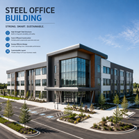 Edificio de Oficinas Comercial, Estructura de Acero Prefabricada, Moderna, de Gran Altura, con Paredes de Cristal