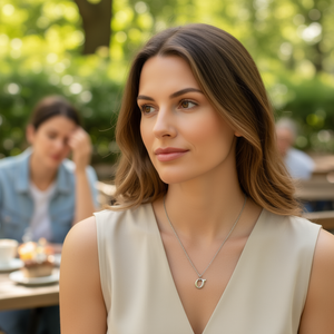 Collar de Acero Inoxidable con Colgante de Letra O de 1 cm, Cadena de un Solo Lado, Joyería de Moda - Product Image 2