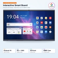 65 75 86 Inci 4K Smart Board Interactive Flat Panel Kamera 48MP Sentuh 40 Titik Android 16 Papan Tulis Interaktif untuk Ruang Rapat Kelas