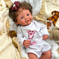 Poupée Reborn en Silicone Vivienne de 17 pouces, Bouche Ouverte, Toucher Réaliste, Anatomie Correcte, Cheveux Implantés, Jouets pour Enfants