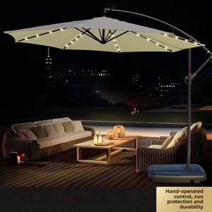 Base de lampe solaire LED d'extérieur pour parasol de cour et balcon, pliable, moderne et minimaliste, pour stand extérieur - Product Image 1