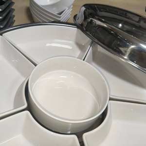 Estufa de comedor rotativa con diseño de disco creativo <span class=keywords><strong>malayo</strong></span>, vajilla de plato de cerámica extra gruesa para equipo de sujeción de calentamiento de Alcohol - Product Image 4