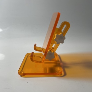 Soporte de Teléfono Acrílico Transparente Naranja, Ajustable, para Escritorio, Moderno, Venta Caliente - Product Image 5