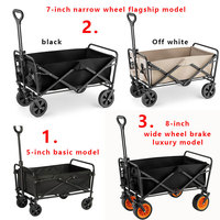 Chariot de camping pliable industriel d'extérieur grande capacité pour le rangement, les courses et les pique-niques