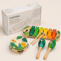 Ensemble d'instruments de musique en bois sur le thème des animaux, jouets Montessori en bois, jeu familial, éducation précoce, apprentissage de la conscience rythmique
