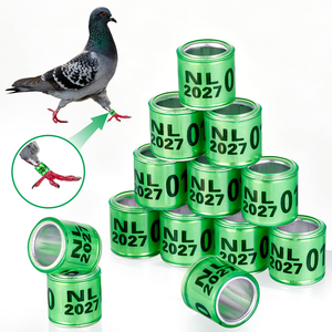 Bagues de patte pour pigeons 2026, nom du pays, diamètre intérieur 8 mm, en aluminium, pour perroquets, cailles, entraînement et identification des oiseaux, 100 pièces/paquet - Product Image 2