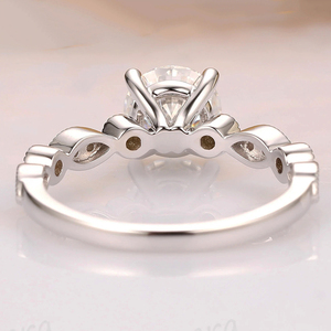 1.5ct 925 Sterling Sliver <b>Dainty</b> Jewelry Engagement <b>Ring</b> Round Cut Halo Moissanite Diamond <b>Rings</b> Wedding <b>Ring</b> - Product Image 6