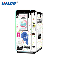Máquina Expendedora de Helados Haloo Totalmente Automática con Pantalla Táctil de 32 Pulgadas, SDK, Acero Inoxidable 304, Operada con Monedas/Billetes/Tarjetas de Crédito, para Exteriores