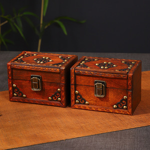 กล่องไม้แนววินเทจลึกลับของขวัญเครื่องประดับสไตล์โบราณกล่องตกแต่งเสา6400J สไตล์จีนใหม่ - Product Image 3