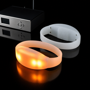Bracelet LED <span class=keywords><strong>en</strong></span> silicone synchronisé par DMX, bracelet lumineux RF RGB, logo personnalisé pour concert, événement, fête, vente <span class=keywords><strong>en</strong></span> gros - Product Image 1
