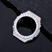Boîtier de montre GA2100 Iced Out Buss Down en laiton plaqué or écologique, style Hip Hop, avec lunette et boucle en Moissanite VVS D pour homme