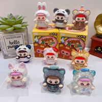 RuunJoy 12 pc/boîte Kawaii Mini flocage boîte aveugle jeu mignon en peluche boîte mystère charme ornement objets de collection dessin animé Surprise cadeaux