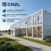 Conteneur en panneaux sandwich en acier robuste, emballé plat, pour bureaux portuaires, bâtiments et installations de stockage, résistant aux intempéries et à la poussière, facile à assembler
