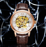 Montre de marque de luxe à mouvement automatique, bracelet en cuir étanche 10atm, montres automatiques Design squelette, montre pour hommes original