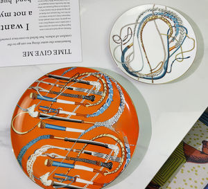 Vajilla de Cerámica Ecológica de Estilo Occidental de 26 cm, 2 Juegos de Platos para Ensalada, Pasta y Carne con Borde Dorado para Regalos y Uso en la Cocina - Product Image 3