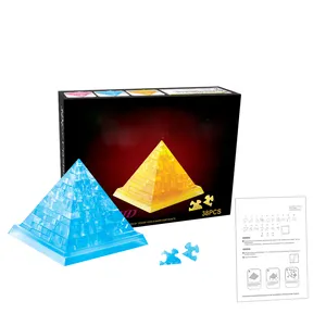 38pcs Enfants cadeau intelligent bricolage 3d cristal pyramide puzzle