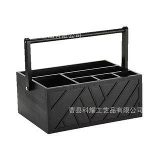 Wooden Cutlery <b>Box</b> With Dividers Large Capacity <b>Storage</b> Organizer For <b>Kitchen</b> Desktop Use - Product Image 5