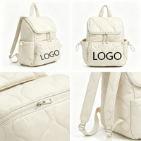 Sac à dos à langer de luxe matelassé avec poches isothermes, en polyester résistant à l'eau, couleur personnalisable, design spacieux pour les nouvelles mamans