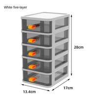Boîte de rangement de bureau transparente W3312, petite armoire de rangement de bureau de style tiroir, boîte de rangement de papeterie en plastique en gros