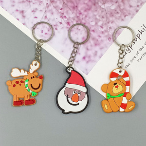 Porte-clés de Noël en PVC avec logo personnalisé 2D/3D en relief avec mousqueton en caoutchouc souple et silicone - Product Image 4