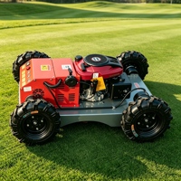 Tondeuse à gazon robotisée automatique sans fil JIAQI 4 temps 4 roues motrices 24V avec télécommande, coupe-herbe à essence 92 octanes