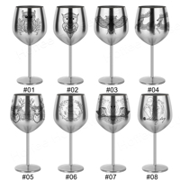 Copa de Vino de Acero Inoxidable 304 de 12oz/17oz 350ml 500ml, Irrompible, con Tallo Largo, para Bar, Fiesta, Aire Libre, con Logotipo Personalizado OEM