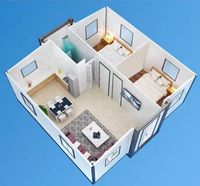 Maison pliante à double aile Bureau pratique Logement Conteneur extensible Chambre