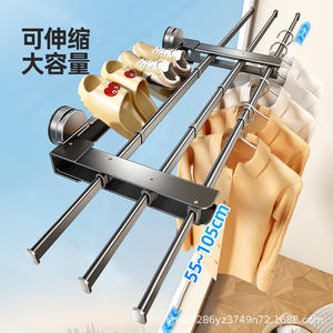 Support de séchage de chaussures à ventouse, support mural rétractable à trois barres pour balcon et fenêtre - Product Image 5