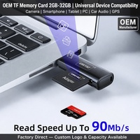 Tarjeta SD de 32 GB, 64 GB, 128 GB, Clase 10, Tarjeta de Memoria de Alta Velocidad para Cámara, Grabadora de Video, Teléfono, Logotipo Personalizado, OEM, Venta al por Mayor