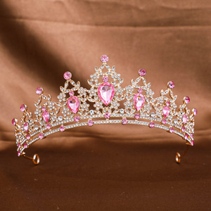 Corona de Tiara de novia de estilo barroco con diamantes de imitación antiguos para mujer - Product Image 1