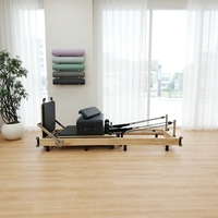 Máquina de Pilates Reformer de Madera de Roble, Plegable, Ajustable, Ecológica, Resistente, Equipo de Ejercicio para Gimnasio en Casa o Profesional