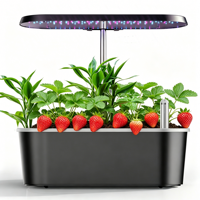 Système de culture hydroponique magnétique 24W avec lumière LED automatique pour plantes, 7 trous, pour herbes et légumes d'intérieur