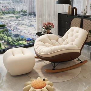 <span class=keywords><strong>Fauteuil</strong></span> à bascule moderne d'extérieur en tissu, style nordique, ergonomique, pour patio, jardin, balcon et salon intérieur - Product Image 6