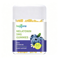 Gummies de mélatonine 5mg à marque privée OEM, enrichies en vitamine B6, pour un sommeil réparateur, saveur naturelle de myrtille, véganes, faibles en sucre, pour adultes
