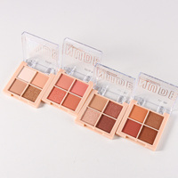 Palette de fards à paupières nude 4 couleurs, fini mat et pailleté, pigment minéral, mélangeable, mini, portable, cosmétique quotidien pour les yeux