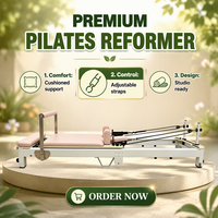 Lit d'exercice portable et pliable en alliage d'aluminium pour Pilates, avec chariot coulissant et résistance par corde, pour l'entraînement corporel