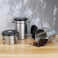 HIGHWIN Conteneur de stockage alimentaire Thé Café Grains Sucre Farine Boîte hermétique en acier inoxydable avec suivi de la date