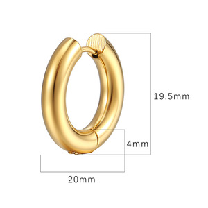 Fabricant de boucles d'oreilles créoles circulaires de 2,5 mm de plusieurs tailles, boucles d'oreilles géométriques rondes en acier inoxydable pour femmes - Product Image 2