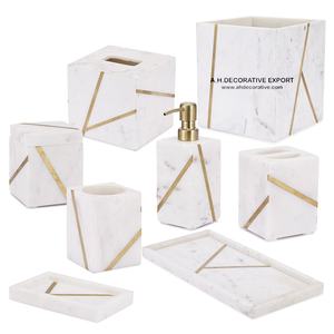 Distributeur de savon décoratif en marbre Design moderne Fonctionnement multifonction sans électricité pour un savon de salle de bain de haute qualité - Product Image 5