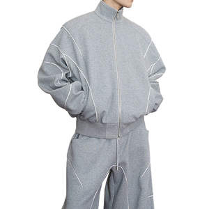 Chándal Finch Garment de 450 g/m², Chándal Personalizable con Logotipo a Rayas, Franja Lateral, Estilo Coreano, Corte Ajustado para Hombre - Product Image 2
