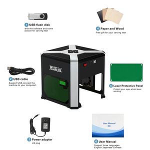 <span class=keywords><strong>Wainlux</strong></span>-grabador láser <span class=keywords><strong>K6</strong></span> 3000mw CNC, Mini máquina de grabado láser, cortador de logotipos, impresora, carpintería, madera y plástico - Product Image 3