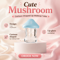 Tube de brillant à lèvres vide avec capuchon en forme de parapluie, contenants de brillant à lèvres de 5,5 ml avec pinceau, tube cosmétique mignon pour gloss, couleur personnalisée
