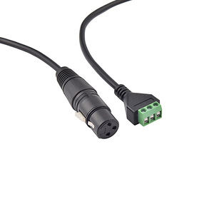 XLR Connector 3 Pins Green Terminal Block <b>Microphone</b> Receptacle Audio Adapter <b>Cable</b> - Product Image 2