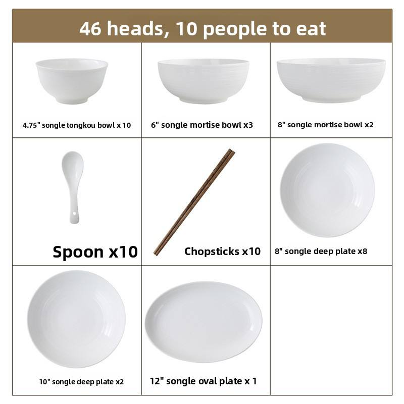 ensemble blanc de 46 pièces