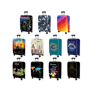 Mode imprimé résistant à l'usure haute élasticité polyester <span class=keywords><strong>cabine</strong></span> étui valise protecteur bagages couverture compagnie aérienne cadeaux promotionnels - Product Image 5